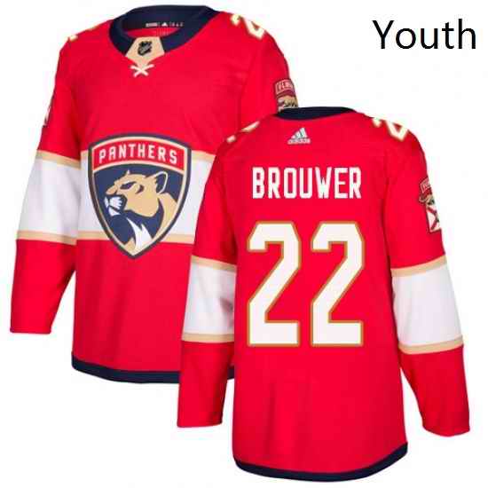 Youth Adidas Florida Panthers 22 Troy Brouwer Premier Red Home NHL Jersey